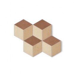 Декоративен гранитогрес Cubo Cotone-Rosato-Mattone с 3D ефект