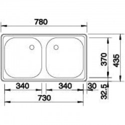 Стоманена мивка за кухненски плот BLANCO TOP ED 8X4