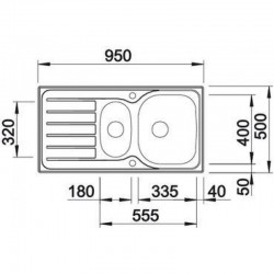 Стоманена мивка за кухненски плот BLANCO LANIS 6S