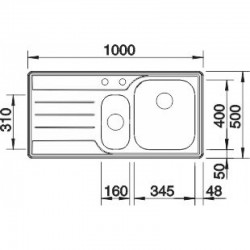 Стоманена мивка за кухненски плот BLANCO MEDIAN 6S