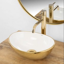 REA SOFIA MINI GOLD / WHITE SHINY  мивка за плот 