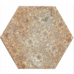 Кафяви плочки хексагон с орнаментика – Pompeia Decor Marron 