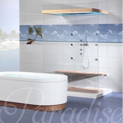 Испански  плочки с морски мотиви в бежово и синьо Silk azul Paradise от Dual Gres (Испания)