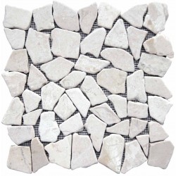 Плочка мозайка от бял камък PIEDRA NOA BLANCA 
