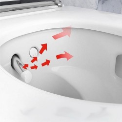 Модерна конзолна тоалетна чиния с хром елемент – Geberit AquaClean Mera Comfort WC 
