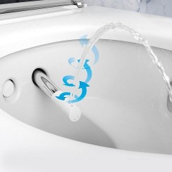 Модерна конзолна тоалетна чиния с хром елемент – Geberit AquaClean Mera Comfort WC 