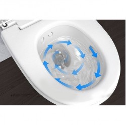 Модерна конзолна тоалетна чиния с хром елемент – Geberit AquaClean Mera Comfort WC 