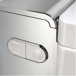 Модерна конзолна тоалетна чиния с хром елемент – Geberit AquaClean Mera Comfort WC 